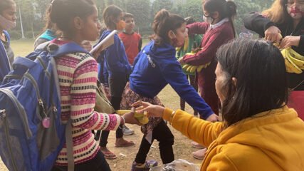 Girls are Taking Training for Self Defence by Delhi Police