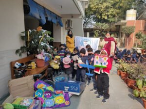 Toys collected and given to the School Children