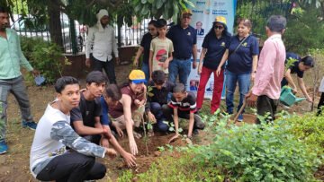 Ayaas Prayas Children Planting Trees in Pocket-1 Garden