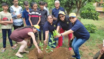 Ayaas Prayas Children Planting Trees in Pocket-1 Garden